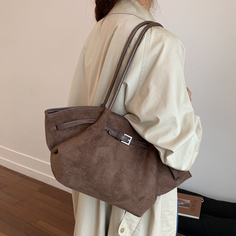 Capacity Female Retro Minority Design Underarm Pleated Bags