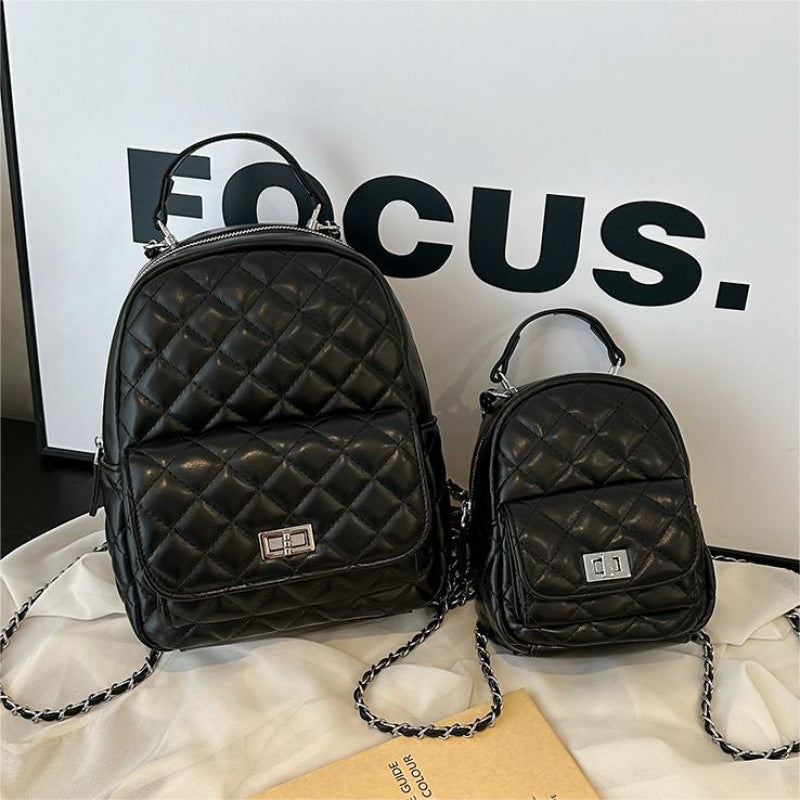 Women's Class Commuter Korean Rhombus Chain Portable Women's Backpack