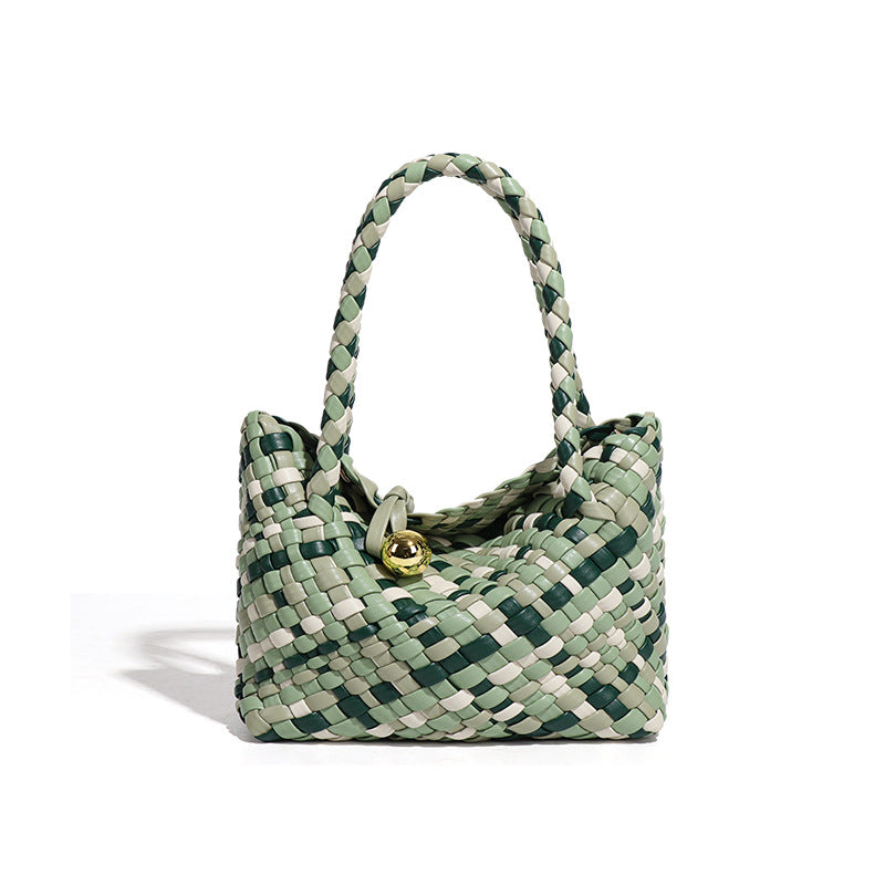 Matching Woven Vegetable Basket Hand-woven French Laziness Large Women's Messenger Bag