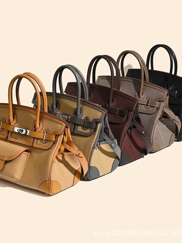Canvas Top Layer Cowhide Advanced Fashion Bags