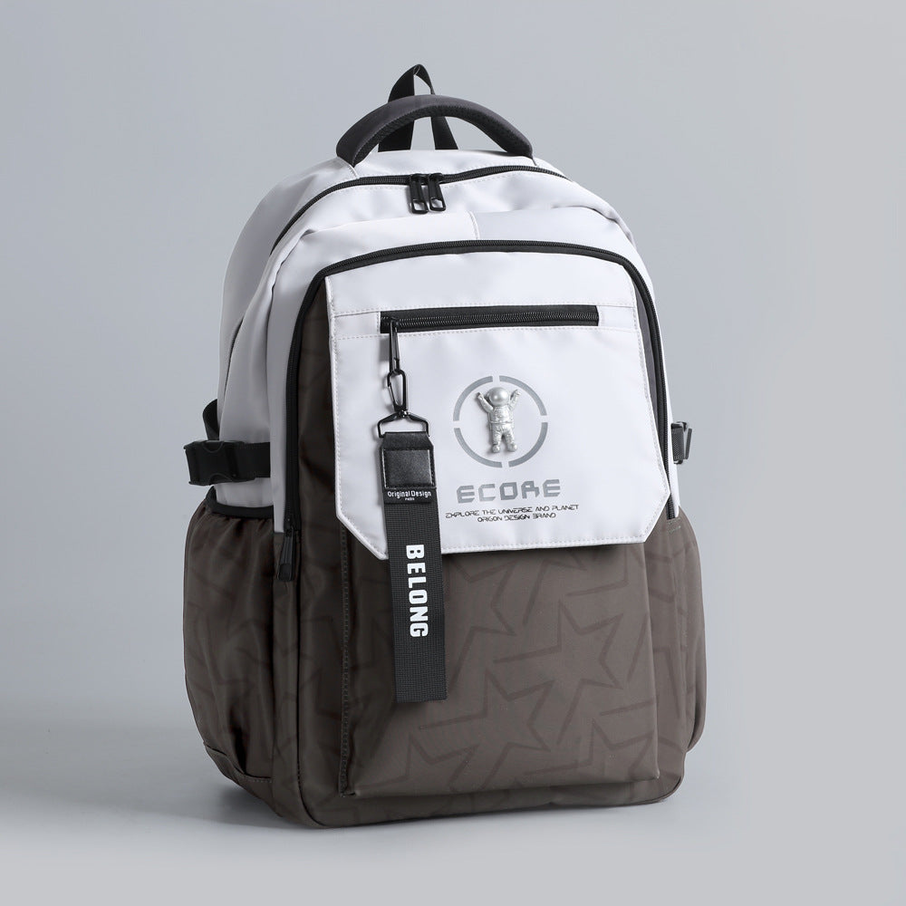 Men's Fashion Trendy Korean Style Early High College Large Capacity Leisure Backpack