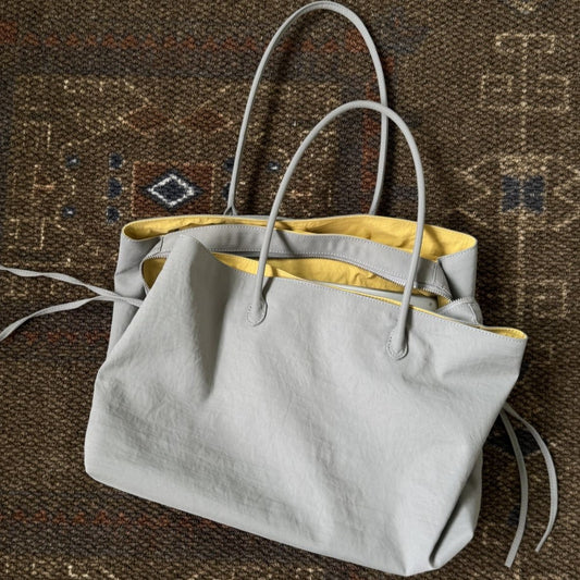 Women's Niche Contrast Color Light Nylon Large Capacity Tote Bag
