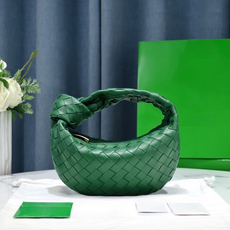 Women's Woven Fashionable Portable Dumpling Design Knotted Bags