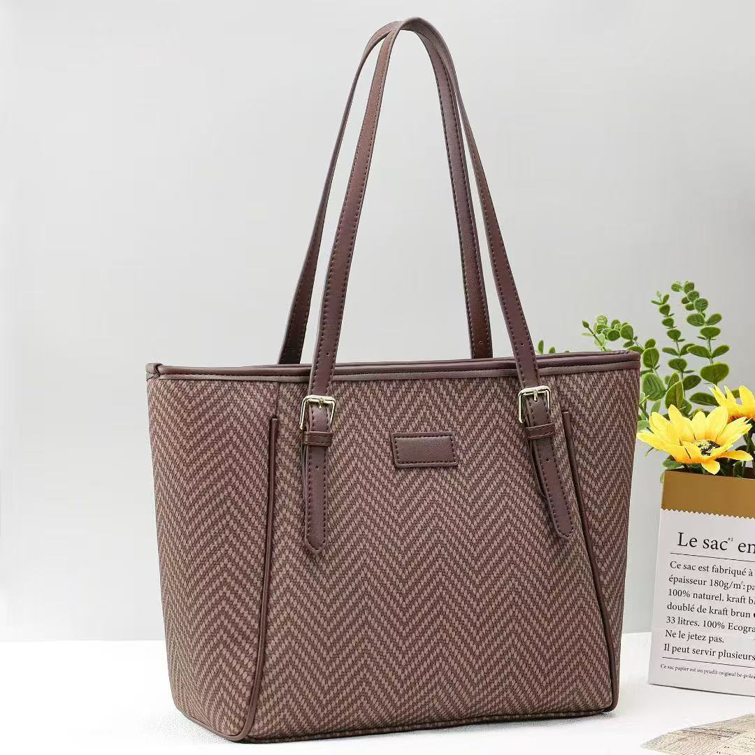 Temperament Korean Style Trendy Stone Pattern Macaron One Large Capacity Tote Bag
