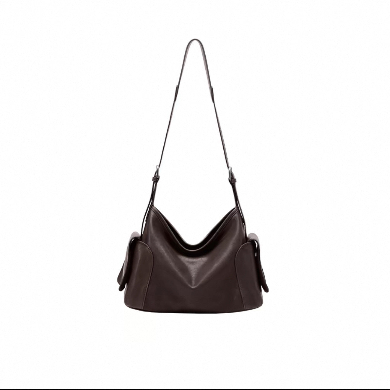 Women's Vegetable Tanning Leather Simple Niche Design Genuine Dumpling Women's Shoulder Bag