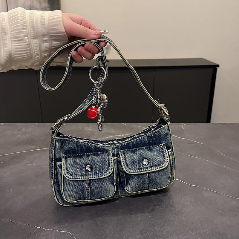 Distressed Denim Minority Fashion Female Hot Underarm Bag