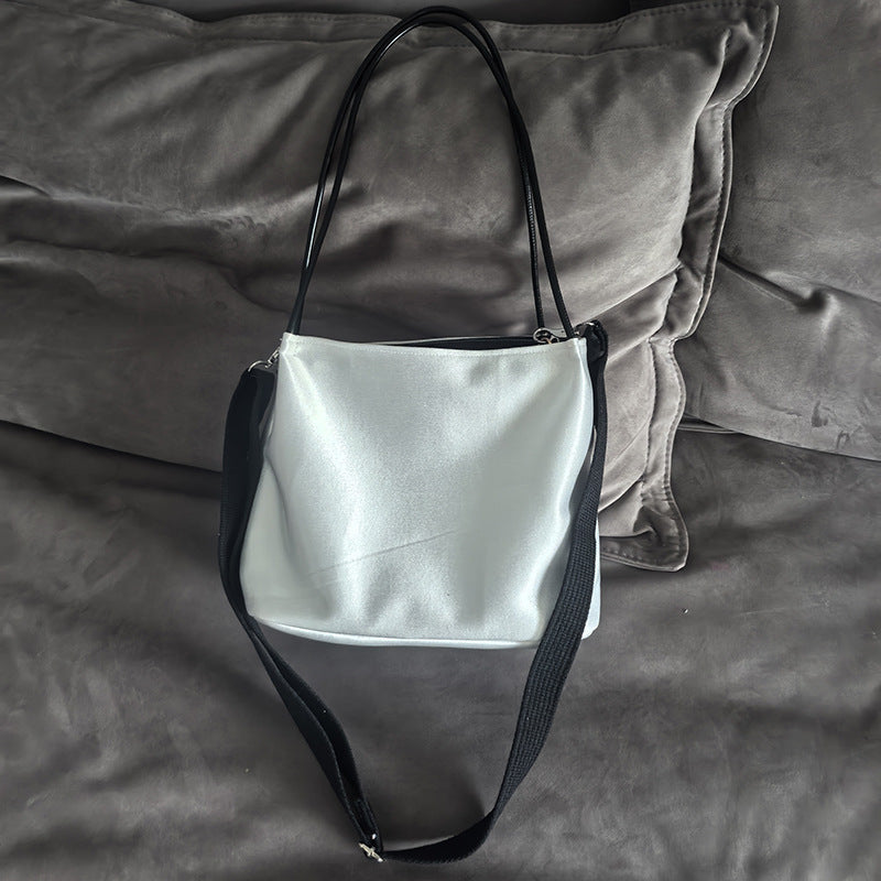 Women's Satin Clutch National Style Literary Blank Floating Bucket Bag