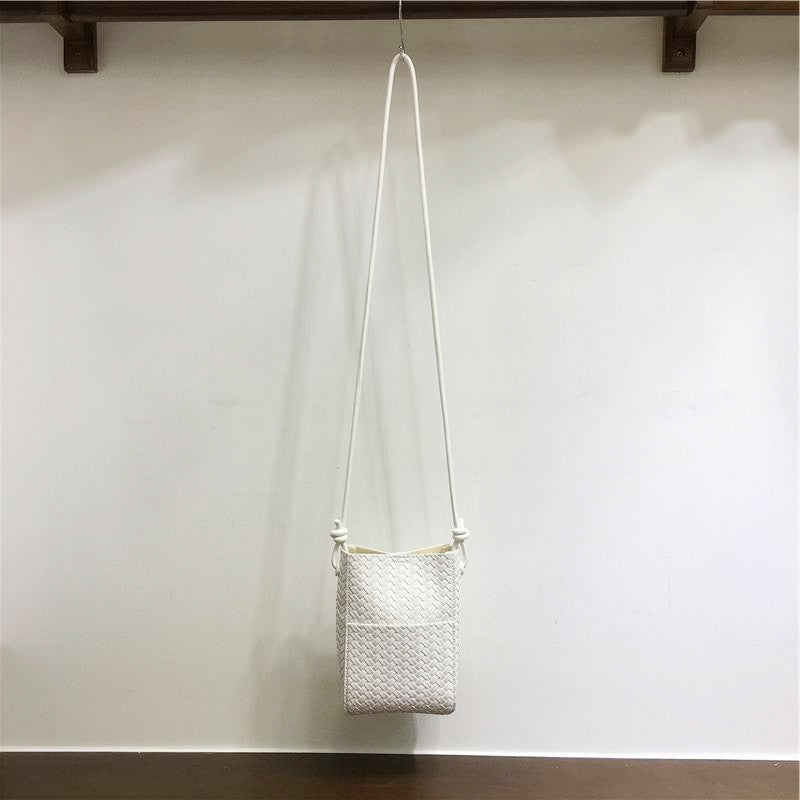 Cabinet Cell Soft Leather Woven Simple Women's Shoulder Bag