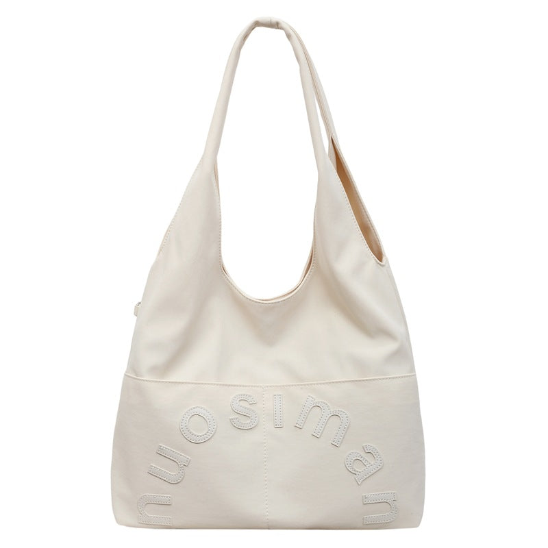 Winter Large Capacity Totes Class Commuting Fashion Textured Women's Shoulder Bag