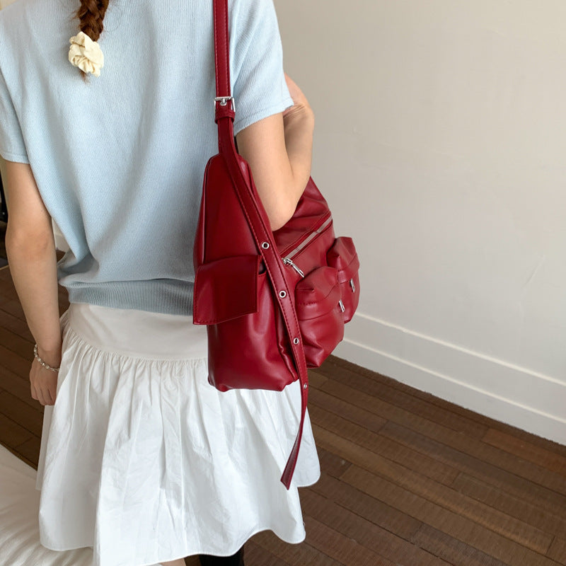 Women's Fashionable Large Capacity Portable Motorcycle Fashion Korean Style Bags