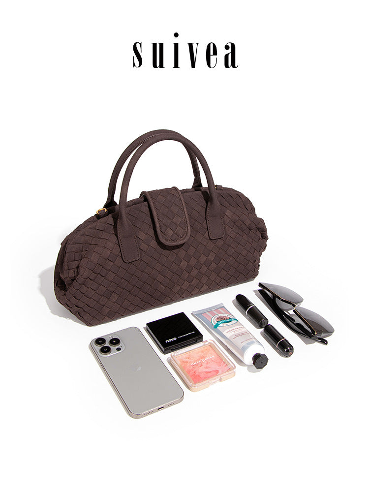 Shell Clip Hand-woven Suede Vintage Fashion Women's Handbag