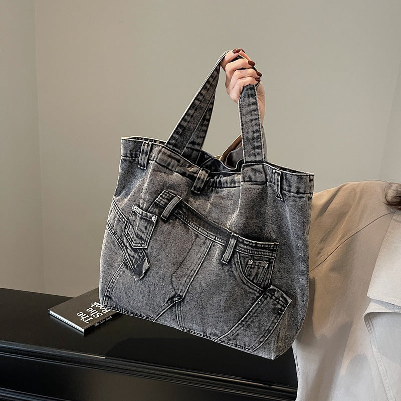 Women's Korean Spring Fashion Wash Denim Personalized Bags
