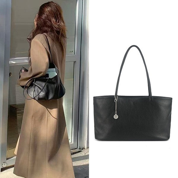 Women's Niche Shopping Cowhide Simple Large Capacity Underarm Bag