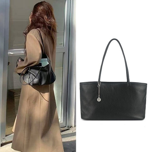 Women's Niche Shopping Cowhide Simple Large Capacity Underarm Bag