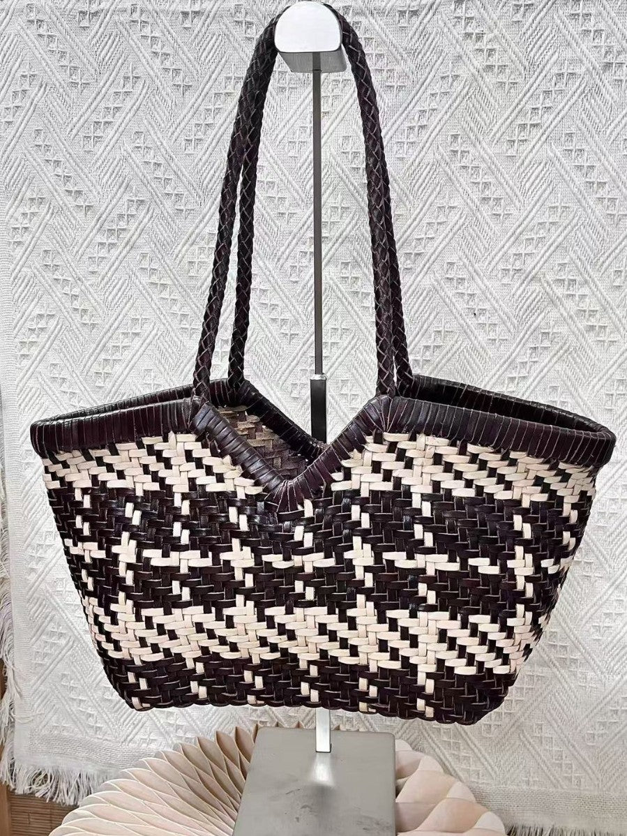 Women's First Layer Cow Woven Genuine Leather Women's Handbag