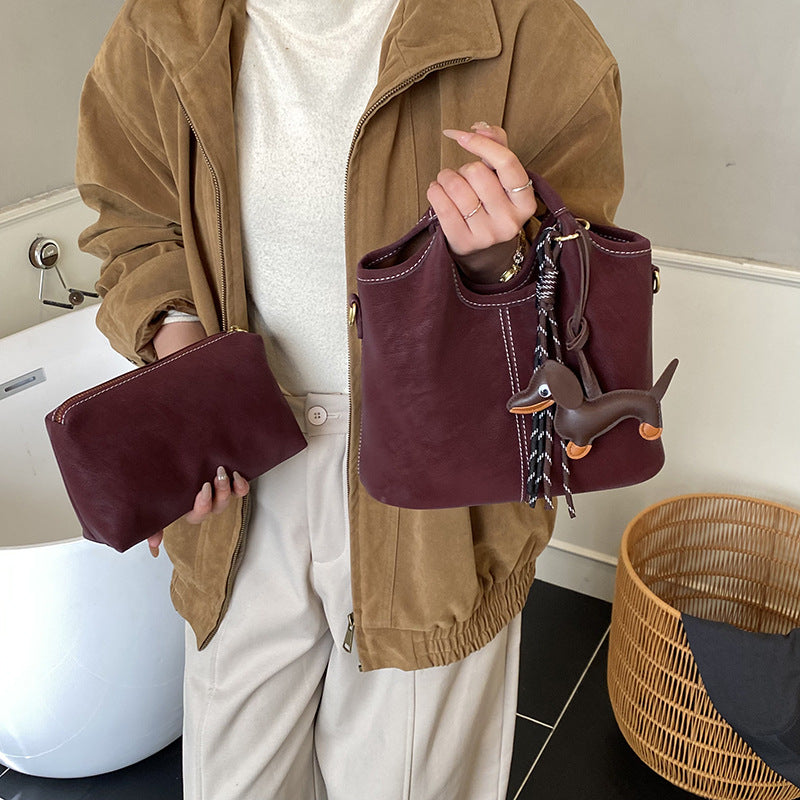 Slouchy Cool Women's Retro Niche High-grade Bucket Bag