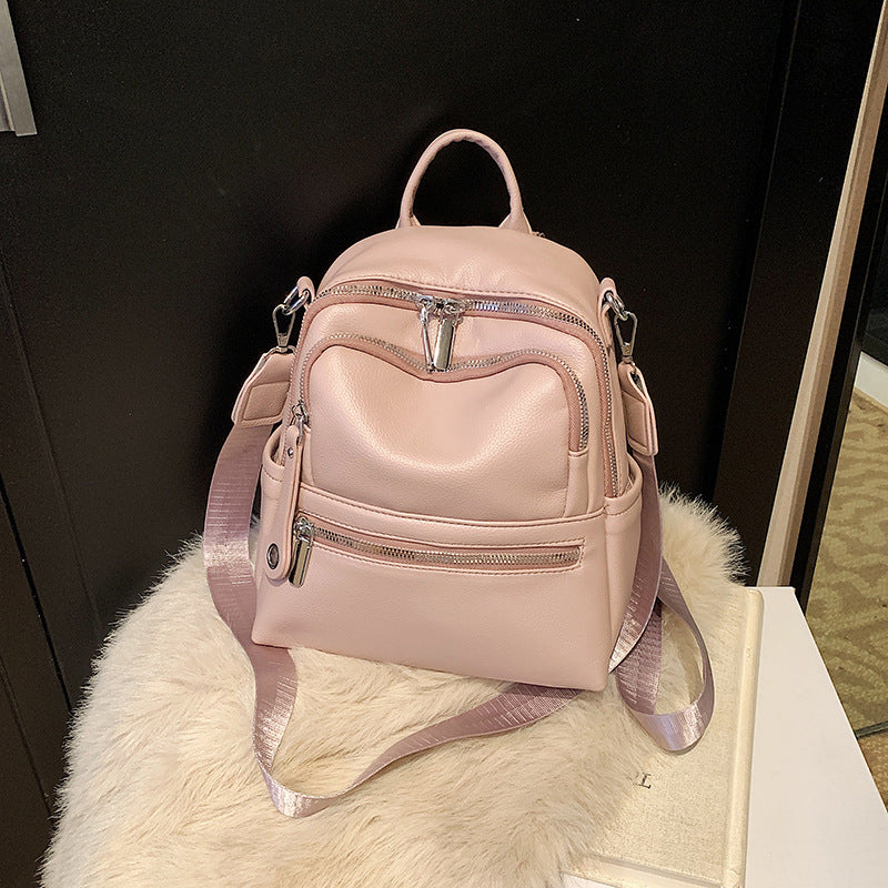 Fashion Feeling Large Capacity Soft Solid Women's Backpack