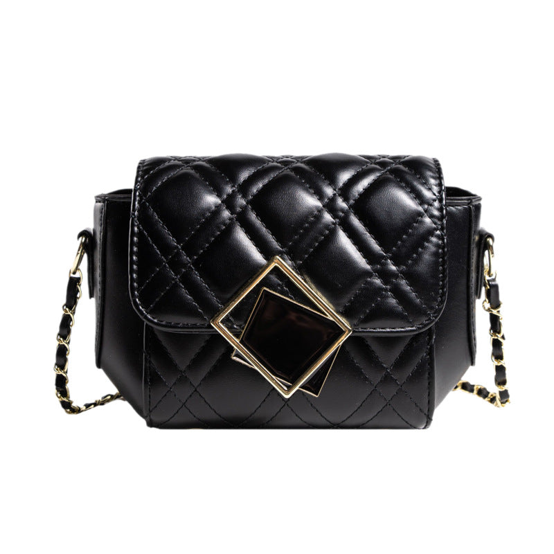 Women's Rhombic Chain Summer Fashion Trendy White Women's Shoulder Bag