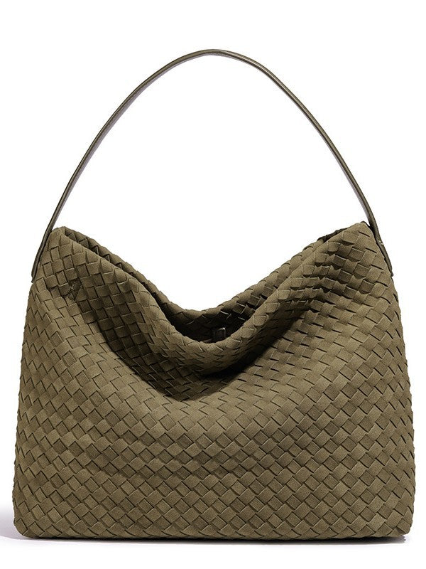 Women's Woven Large Capacity Underarm Retro Matte Bags