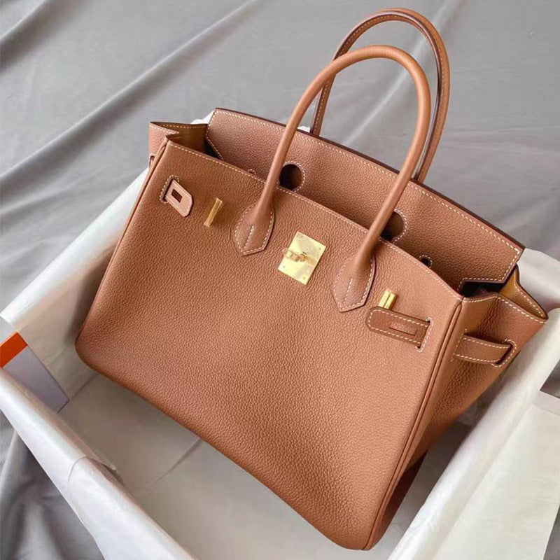 Classy Calfskin Pattern Large Capacity Kelly Women's Handbag