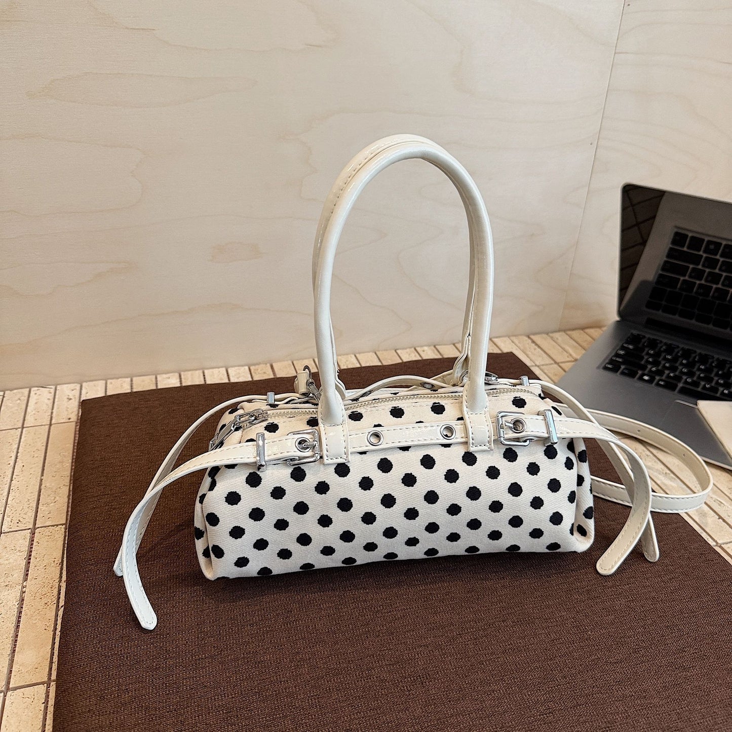 Women's Niche Polka Dot Top Handled Pillow Large Capacity Women's Shoulder Bag