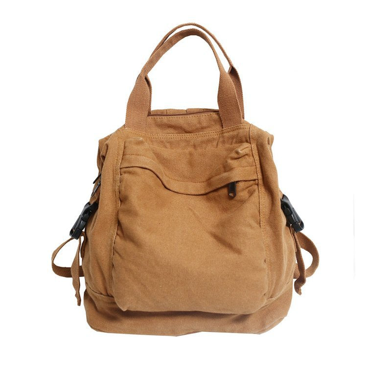 Solid Color Retro Nylon Female Style Simple Junior Backpacks