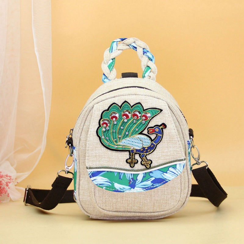 Cute Cartoon Peacock Portable Fabric Multifunctional Bags