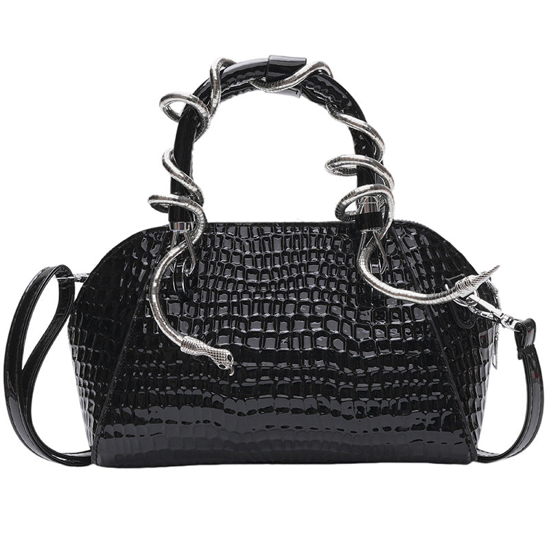 Women's Snakeskin Pattern Retro Style Head Women's Handbag