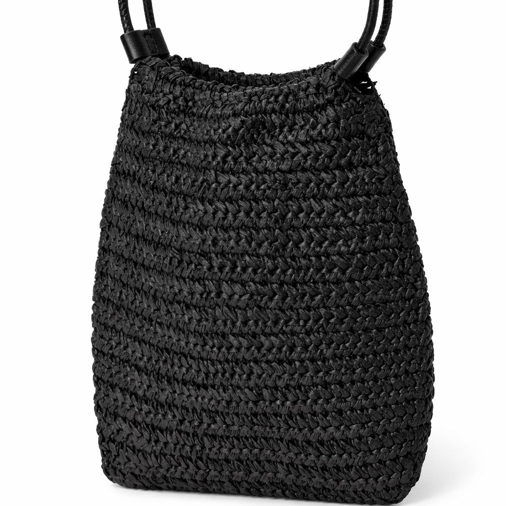 Women's Drawstring Straw Mini Woven Summer Beach Phone Bags