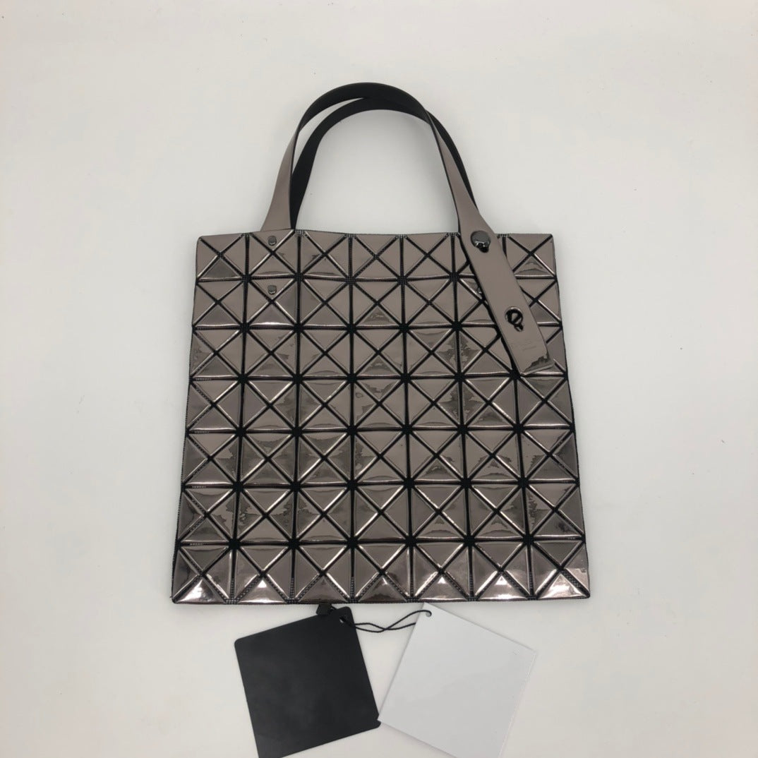 Women's Rhombus Seven Cells Matte Metal Color Tote Bag