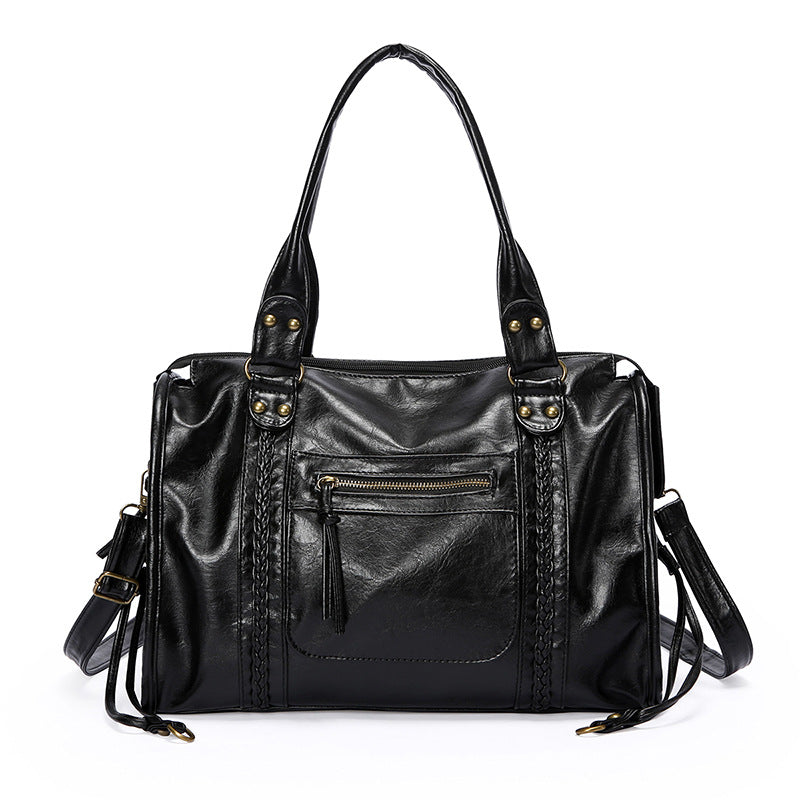 Women's Style Female Soft Leather Large Capacity Totes Trendy Bags