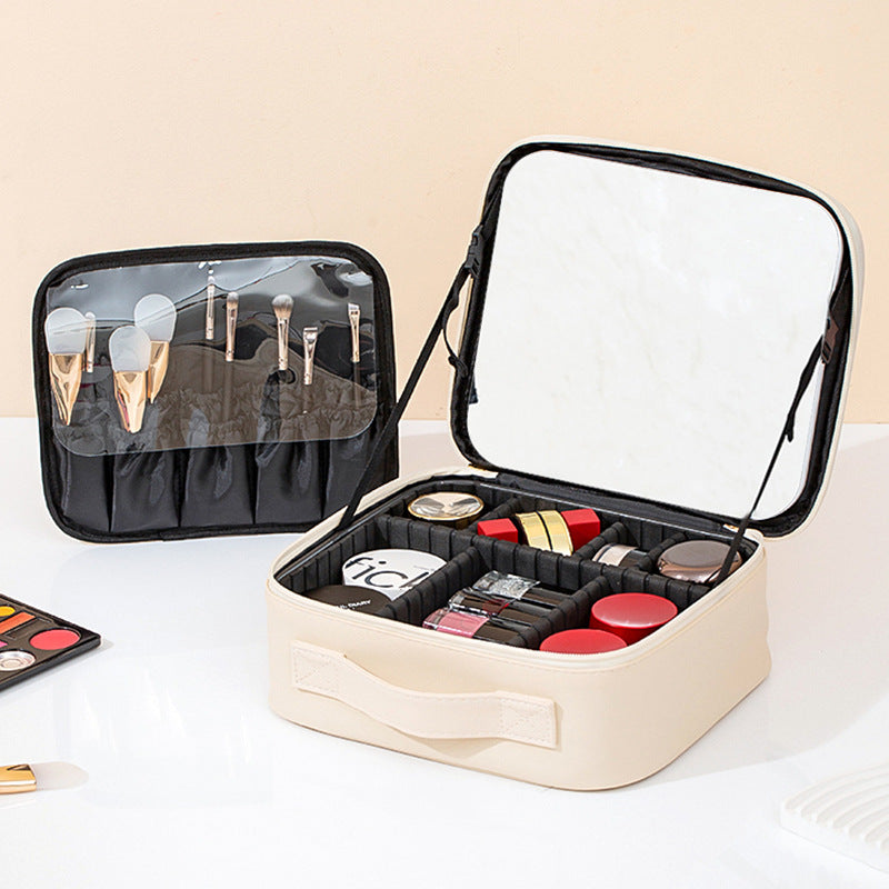 Box With Light Mirror Large Capacity High-grade Makeup Bag