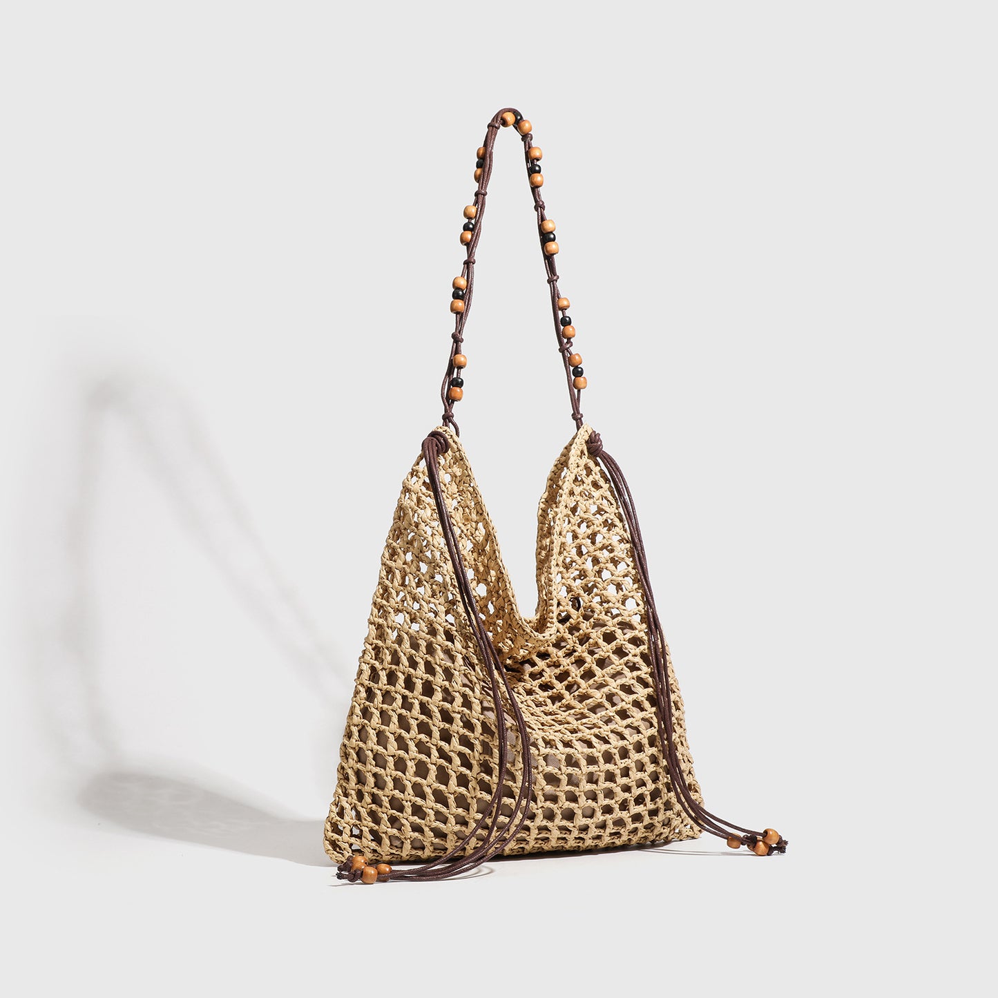 Women's Beach Raffia Woven Beaded Retro Underarm Large Women's Shoulder Bag