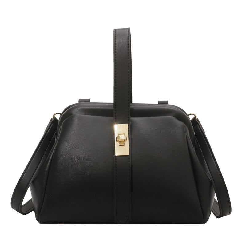 Shell Fashion Retro Clip Advanced Texture Contrast Color Western Women's Shoulder Bag