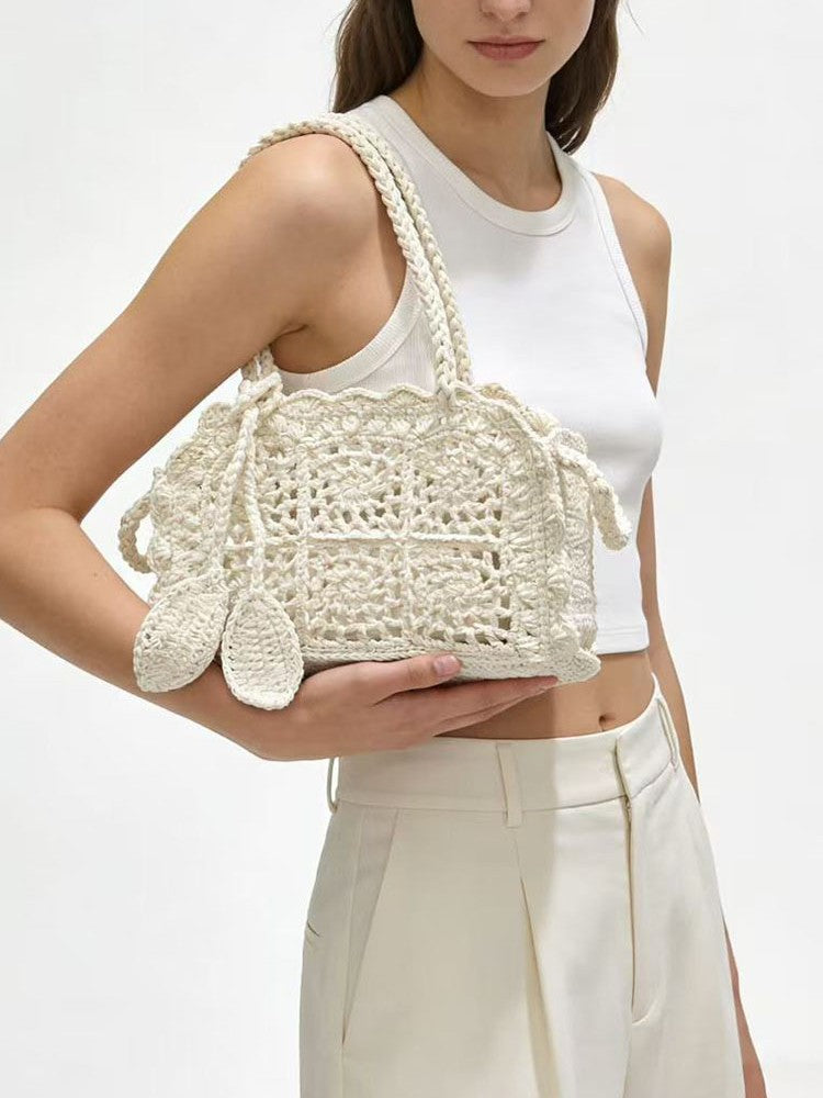 Women's Hand-woven Fashion Crochet Niche Design Beach Women's Shoulder Bag