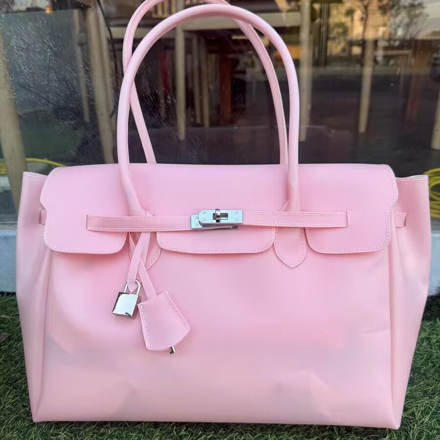 Women's Style Transparent Jelly Fashion Twist Large Capacity Portable Women's Shoulder Bag