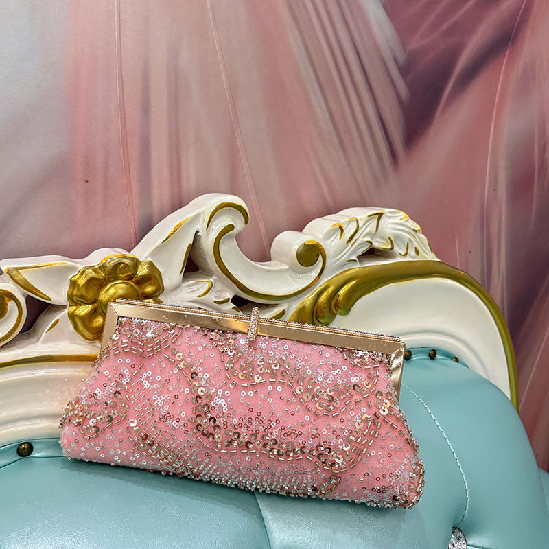 Shiny Sequined Handmade Beaded Cheongsam Elegant Dinner Chinese Retro Women's Messenger Bag
