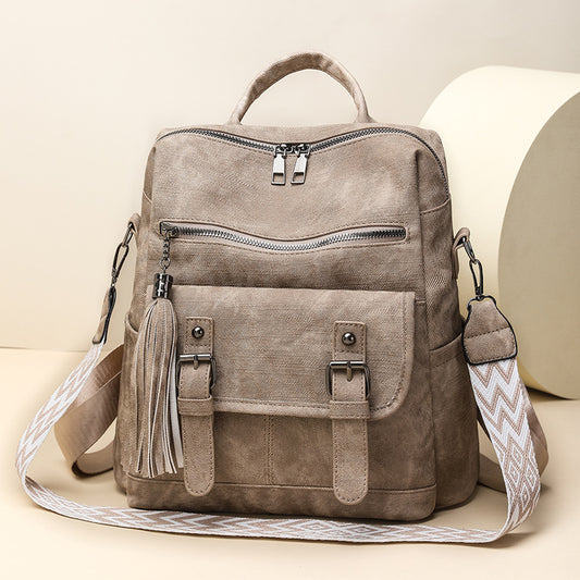 Women's Retro High-grade Soft Leather Large Capacity Commuter Women's Backpack