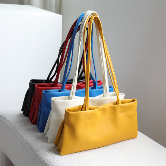 Women's Simple Style Soft First Layer Cowhide Underarm Bag