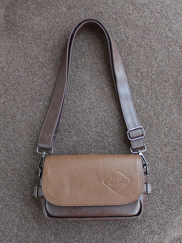 Men's Style Soft Leather Textured One Retro Bags