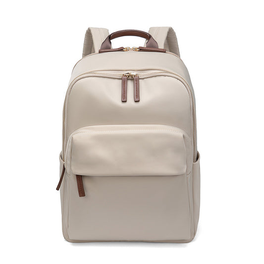 Women's Korean Style Leisure Commute Computer Versatile Simple Oxford Cloth Large Backpacks