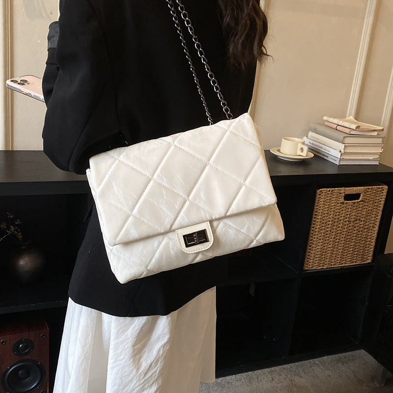Women's Fashion Trend Diamond Pattern Chain High Texture Underarm Korean Style Women's Shoulder Bag