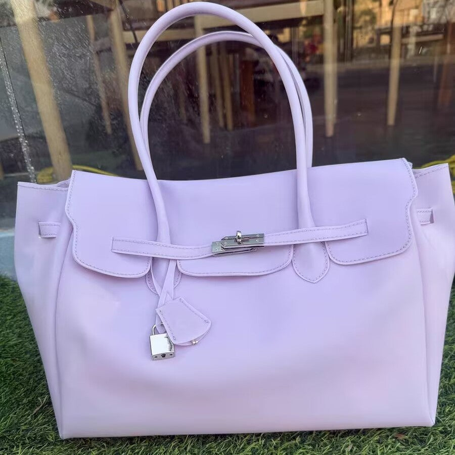 Women's Style Transparent Jelly Fashion Twist Large Capacity Portable Women's Shoulder Bag