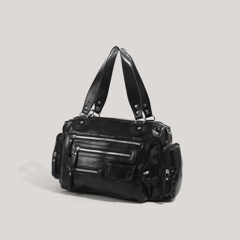 Vintage Zipper Motorcycle Light Luxury College Bags