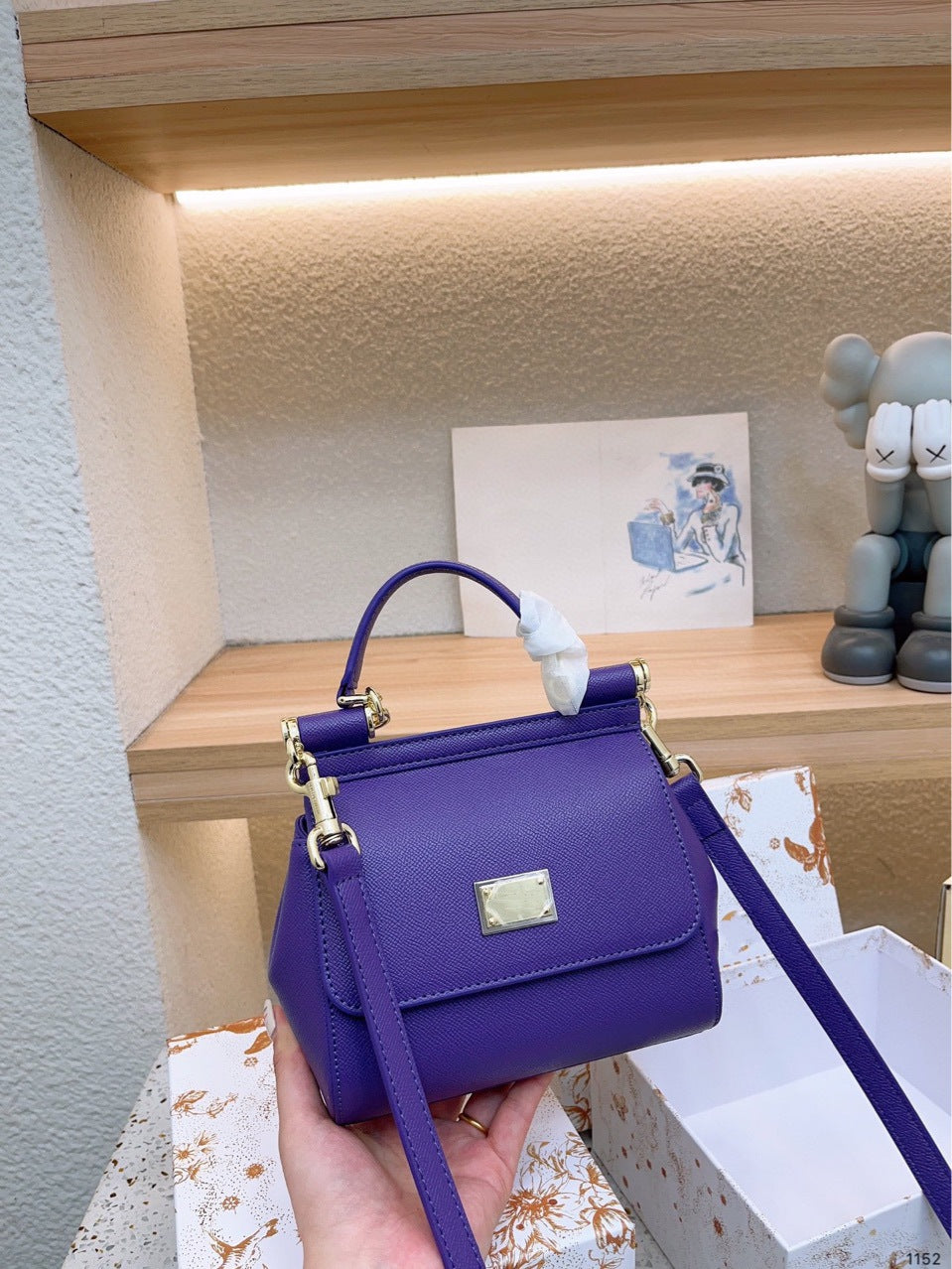 Women's Commuter Hand Palm Print Fashion Workplace Mini Women's Handbag