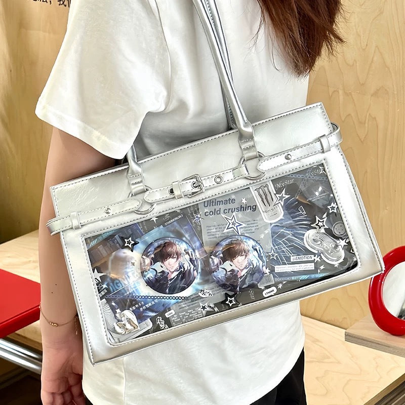 College Style Kelly Two-dimensional Bar Cartoon Women's Shoulder Bag