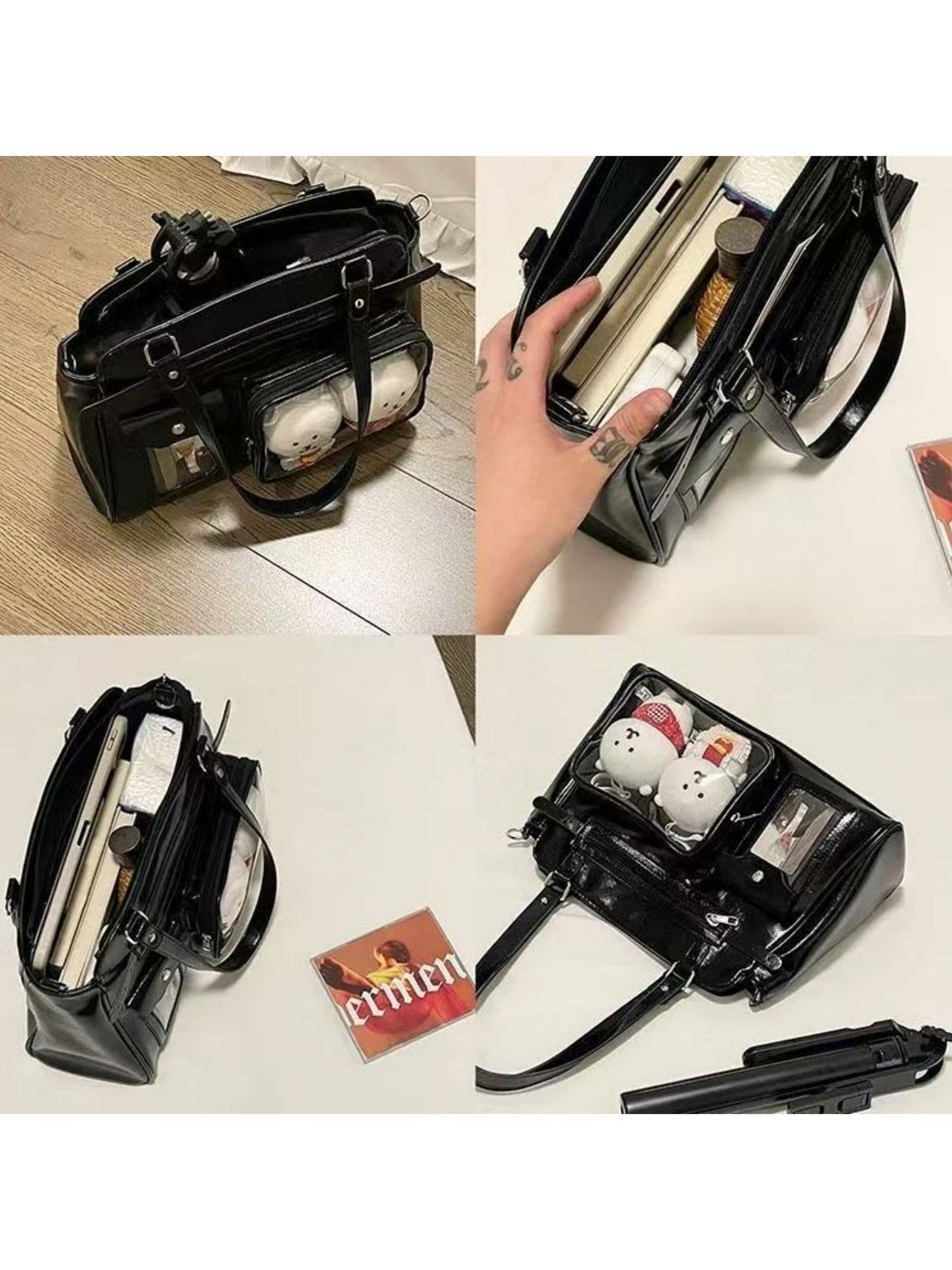 Transparent Motorcycle Cartoon Two-dimensional Storage Bracket Large Bags
