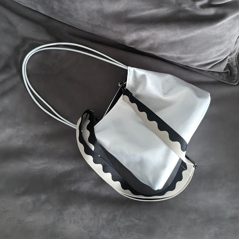 Women's Satin Clutch National Style Literary Blank Floating Bucket Bag