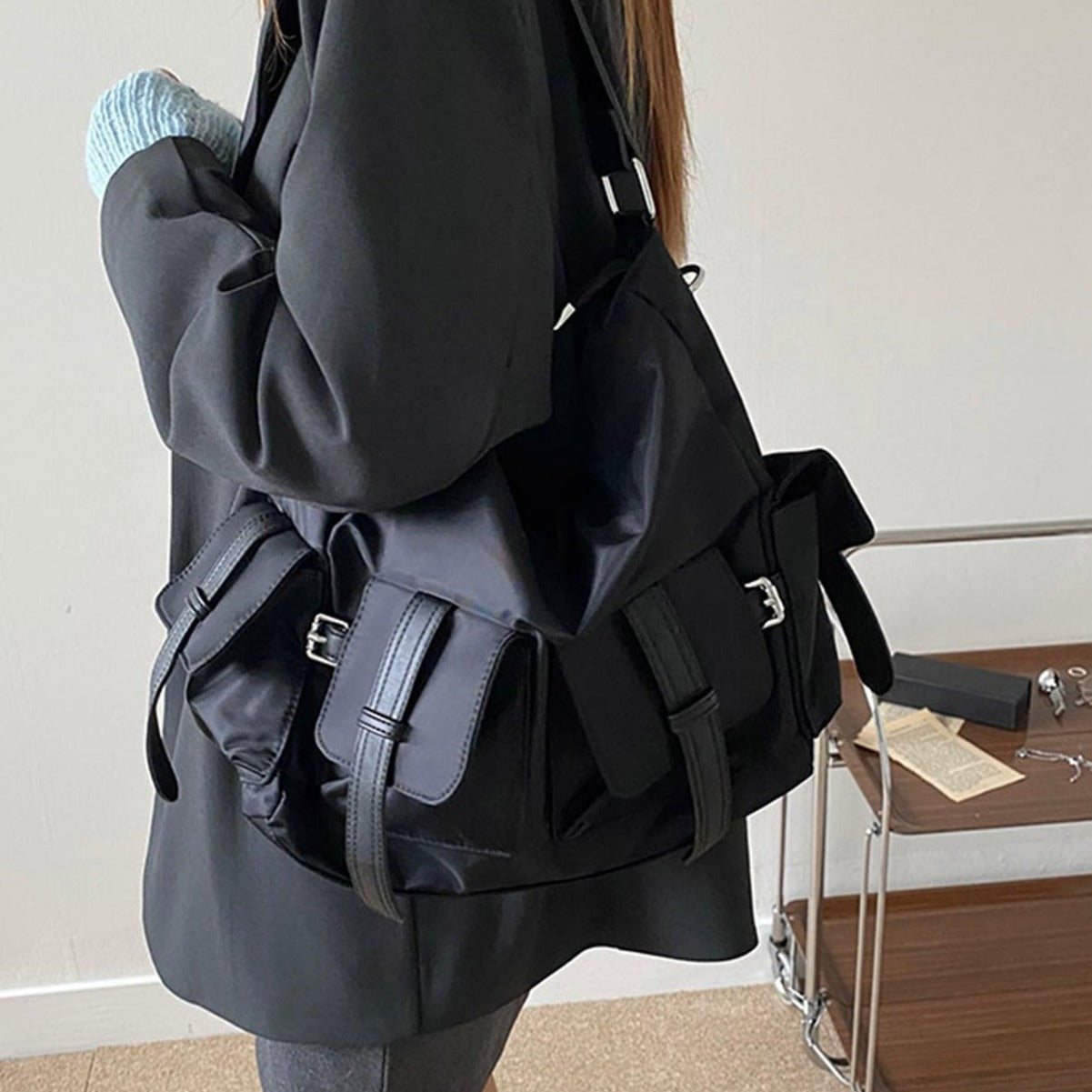Durable Men's Fashion Style Canvas Korean Shoulder Bags