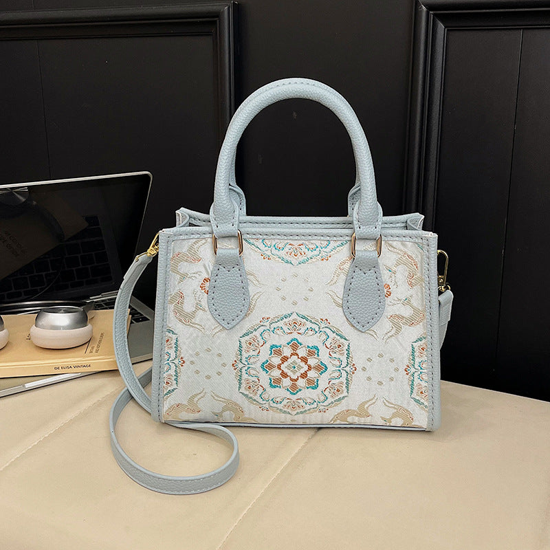 Song Dynasty Brocade Cloth Modified Female Handmade Material Chinese Tote Bag